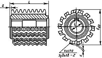 Фреза червячная м7,0 30˚ 112х112х40 2520-0689, 2520-0691 - фото 2