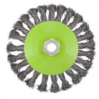 Щетка для УШМ, 125 мм, М14, "тарелка", крученая мет. проволока Сибртех - фото 1