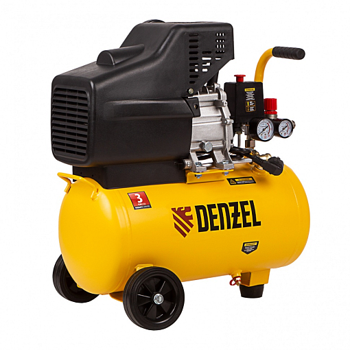 Фото 0 товара Компрессор воздушный DC1500/24, прямой привод, 1.5 кВт, 24 литра, 220 л/мин Denzel