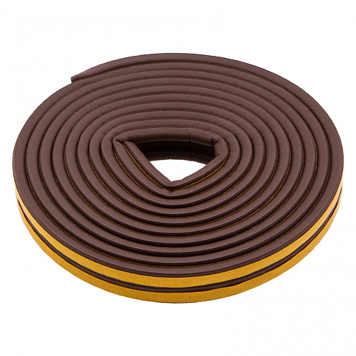 Фото 0 товара Уплотнитель резиновый, 6 м, профиль "P", коричневый Сибртех