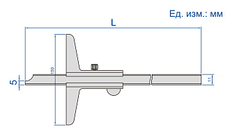 Штангенглубиномер ШГ-500, 0.05мм, INSIZE - фото 2
