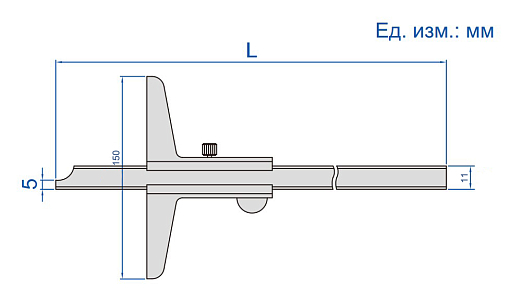 Фото 1 товара Штангенглубиномер ШГ-500, 0.05мм, INSIZE