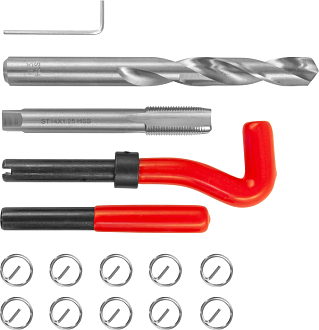 Набор для восстановления резьбы M14x1.25, 15 предметов, THORVIK - фото 1