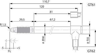 Индуктивный щуп для линейных измерений, радиальный Набор из 10 шт. GT62 - фото 2