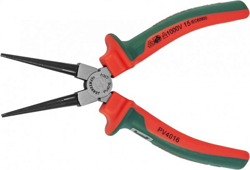 Фото 1 товара Круглогубцы диэлектрические с двухкомпонентными рукоятками, 160 мм, Jonnesway