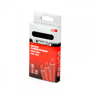 Мелки разметочные восковые черные, 120 мм, коробка 6 шт Matrix - фото 4