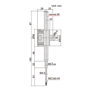 Индикатор ИЧЦ 50.8мм/2.0" дел 0.01мм/0.0005" подвижная подъемная крышка измерительного стержня, INSIZE - фото 2