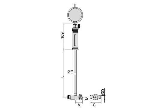 Фото 1 товара Нутромер НИ-160 (100-160 мм погр. 0.018 мм повторяемость 0.003 мм) INSIZE