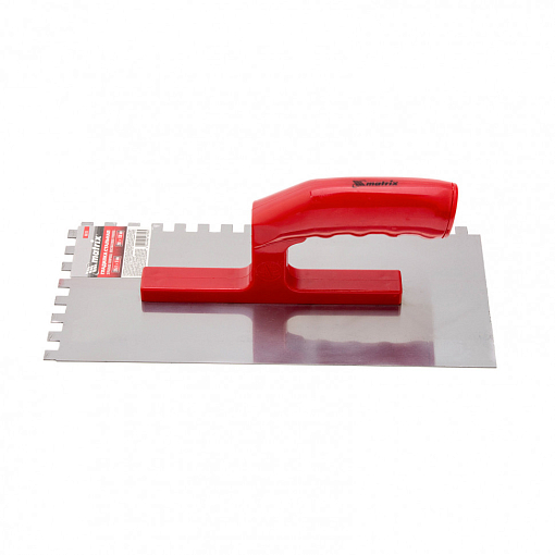 Фото 2 товара Гладилка стальная, 280 x 130 мм, зеркальная полировка, пласт. ручка, зуб 8 x 8 мм Matrix