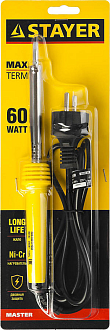 STAYER 60 Вт, клин, пластиковая рукоятка, электропаяльник Maxterm 55305-60 Master - фото 3