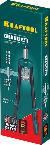 Фото 6 товара Заклепочник двуручный усиленный 31175 KRAFTOOL заклепки 2.4-4.8 мм из алюминия, стали, нерж. стали, литой корпус