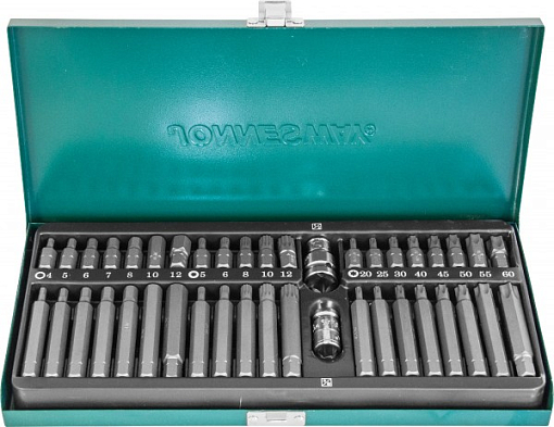 Фото 1 товара Набор вставок-бит 10 мм DR с переходниками, 42 предмета, Jonnesway