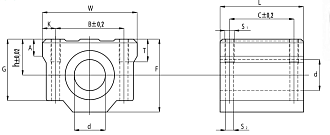 Линейный подшипник в сборе с корпусом SCS12-UU (SC12UU) TECHNIX - фото 2