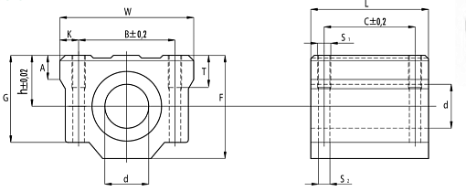 Фото 1 товара Линейный подшипник в сборе с корпусом SCS12-UU (SC12UU) TECHNIX