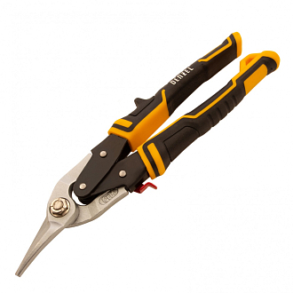 Ножницы по металлу, 270 мм, прямой и левый рез, сталь-СrMo, трехкомпонентные рукоятки Denzel - фото 2