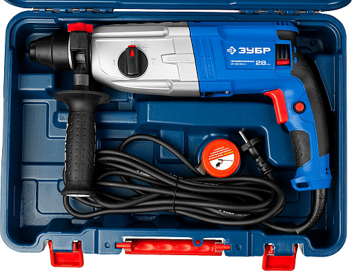 Фото 5 товара ЗУБР 800 Вт, 0-1200 об/мин, 0-4800 уд/мин, кейс, перфоратор горизонтальный ЗП-28-800 К Профессионал