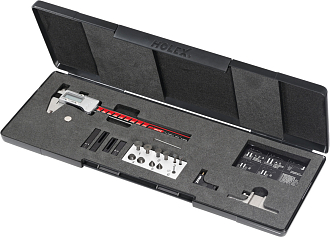 Штангенциркуль с цифр. отсчетным устройством ABS + набор принадлежностей 150 мм - фото 1