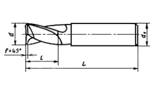Фреза твердосплавная шпоночная 6х10х35 Т5К10 цельная Sekira - фото 2