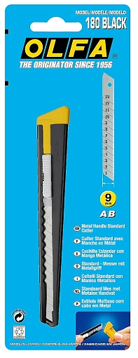 Фото 4 товара OLFA 9 мм, сегментированное лезвие, автофиксатор, Нож OL-180-BLACK
