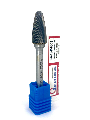 Фото 3 товара Борфреза гипербола сферическая тип F 12х25х6х70 R3,0 спир. нас. арт. F12 25М06 Sekira
