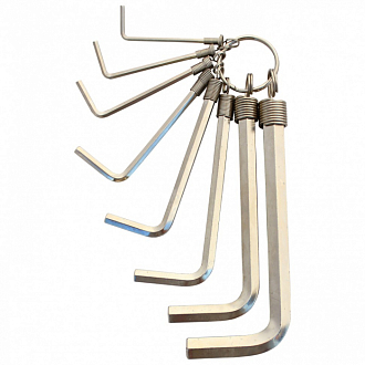 Набор ключей шестигранных 2-10мм на кольце (8шт) CrV никель - фото 1