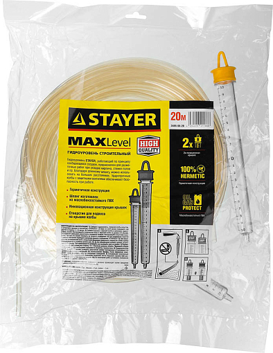 Фото 4 товара Гидроуровень строительный STAYER 20 м х 6 мм,MAXLevel 3486-06-20 Master