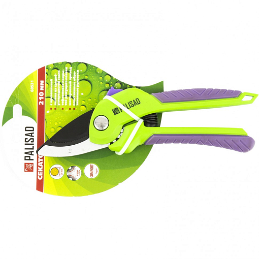 Фото 2 товара Секатор с наковальней, 210 мм, шестеренный привод, двухкомпонентные рукоятки Palisad