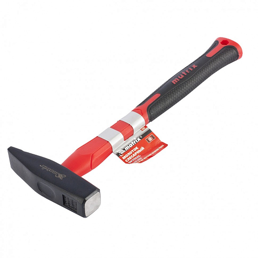 Фото 1 товара Молоток слесарный optimal, 500 г, фиберглас. обрезин. рукоятка, квадратный боек Matrix