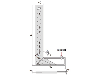 Угольник разметочный 300х150мм, INSIZE - фото 2