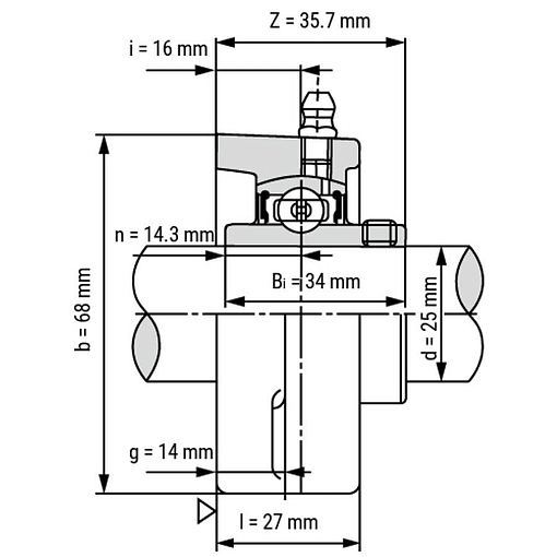 Фото 2 товара Подшипниковый узел UCFL205 TECHNIX