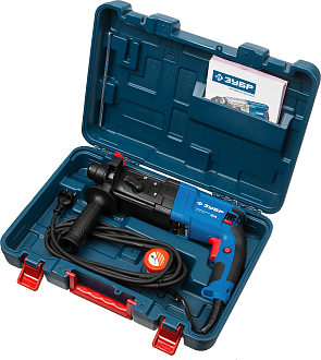 ЗУБР 750 Вт, 0-1100 об/мин, 0-4500 уд/мин, кейс, перфоратор горизонтальный ЗП-24-750 К Профессионал - фото 5