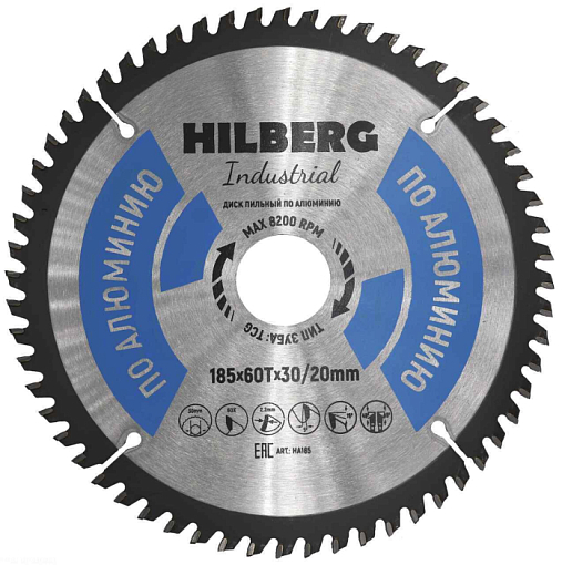 Фото 0 товара Диск пильный Hilberg Industrial Алюминий 185*30/20*60Т