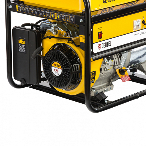 Фото 2 товара Генератор бензиновый GE 6900, 5.5 кВт, 220 В/50 Гц, 25 л, ручной старт Denzel