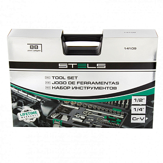 Набор инструментов, 1/2, 1/4, CrV, пластиковый кейс, 76 пред. Stels - фото 2