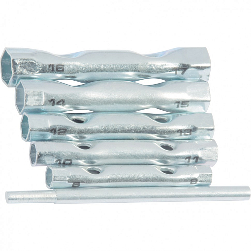 Фото 1 товара Набор ключей-трубок торцевых, 8 х 17 мм, вороток, оцинкованные, 6 шт, Sparta