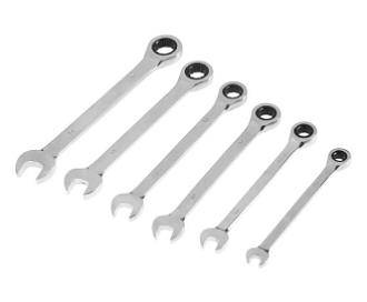 Набор ключей комбинированных трещоточных с переключателем 8-17мм (6шт) - фото 1