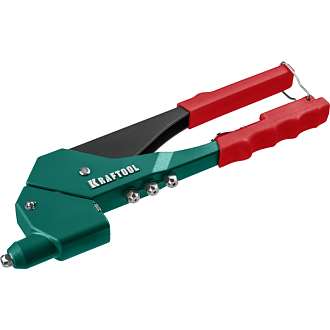 Заклепочник 31176_z01 KRAFTOOL заклепки 2.4-4.8 мм - алюминий и сталь, 2.4-4.0 - нерж. сталь, литой корпус, 360° - фото 1