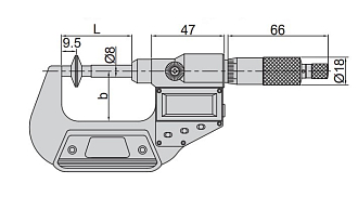 Микрометр МЗЦ-50, 25-50мм/1-2", 0.001мм/0.00005" невращ микровинт, INSIZE - фото 2