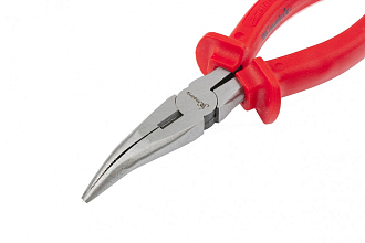 Длинногубцы изогнутые Econom, 180 мм, шлифованные, пластмассовые рукоятки Matrix - фото 3