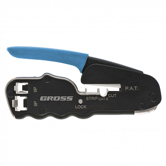 Клещи для обжима тел.х и комп. клемм RJ45, 8P и RJ11/12, 6P, компактный размер, CAT5 Gross - фото 1