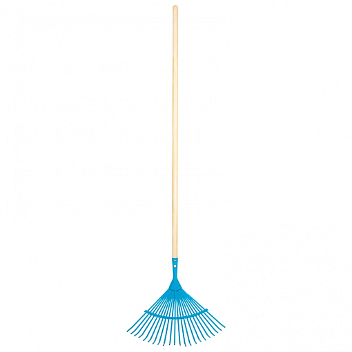 Фото 1 товара Грабли веерные стальные, 430 х 1550 мм, 22 плоских зуба, лакированный черенок, Luxe, Palisad