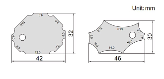 Шаблон для угловых сварочных швов 4-12 мм/4-18мм погрешность 0.5 мм (2 шт.) INSIZE - фото 2