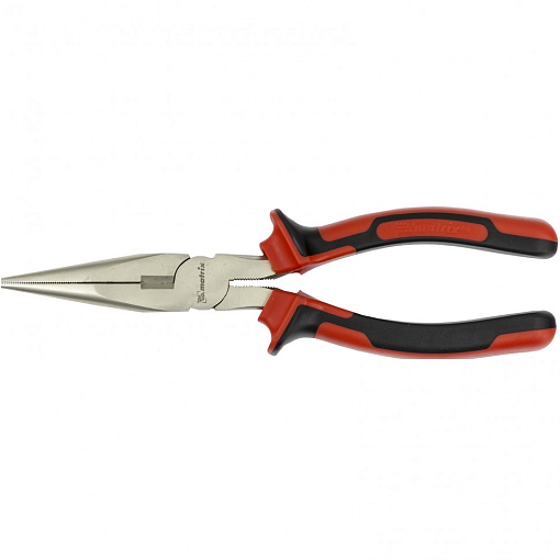 Фото 0 товара Длинногубцы прямые Nickel, 200 мм, никелированные, двухкомпонентные рукоятки Matrix