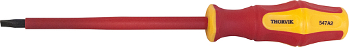 Фото 0 товара Отвертка стержневая диэлектрическая шлицевая VDE 1000V, SL2.5x75 мм, THORVIK