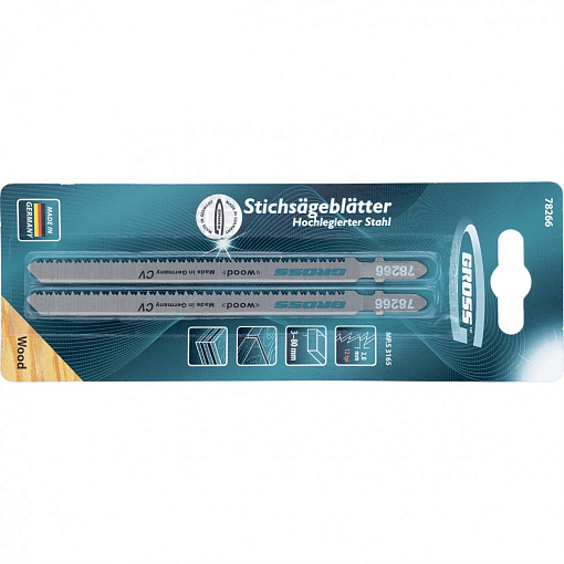 Фото 0 товара Полотна для электролобзика по дереву, 2 шт, ( 3165 ) Gross