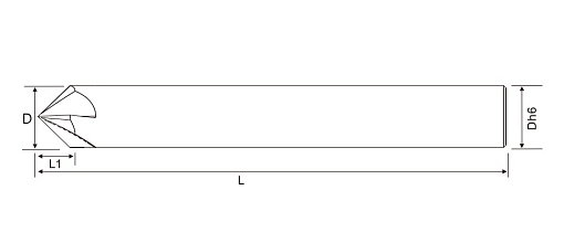 Фото 1 товара Фреза фасочная твердосплавная 12х75 угол 90° z=4 VHM Geefun