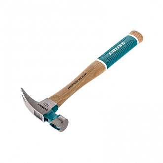 Молоток-гвоздодер, 280 г, угол 75, магнит, обрезин. рукоятка American hickory GROSS - фото 4