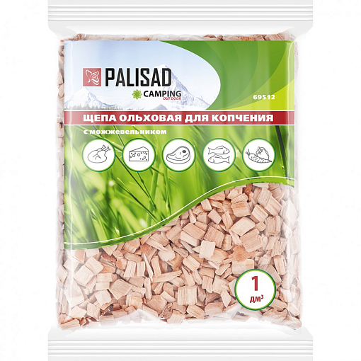 Фото 0 товара Щепа ольховая с можжевельником для копчения, Россия Camping Palisad