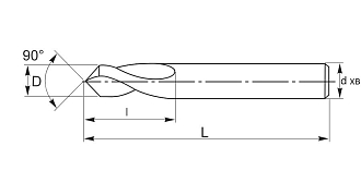 Сверло центровочное 12х12х30х75 ц/х z=2 TiALN LF05B 90° Deskar - фото 2