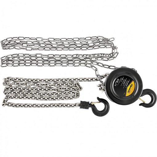 Фото 0 товара Таль цепная, 1 т, H подъема 2,5 м, расстояние между крюками 300 мм Sparta